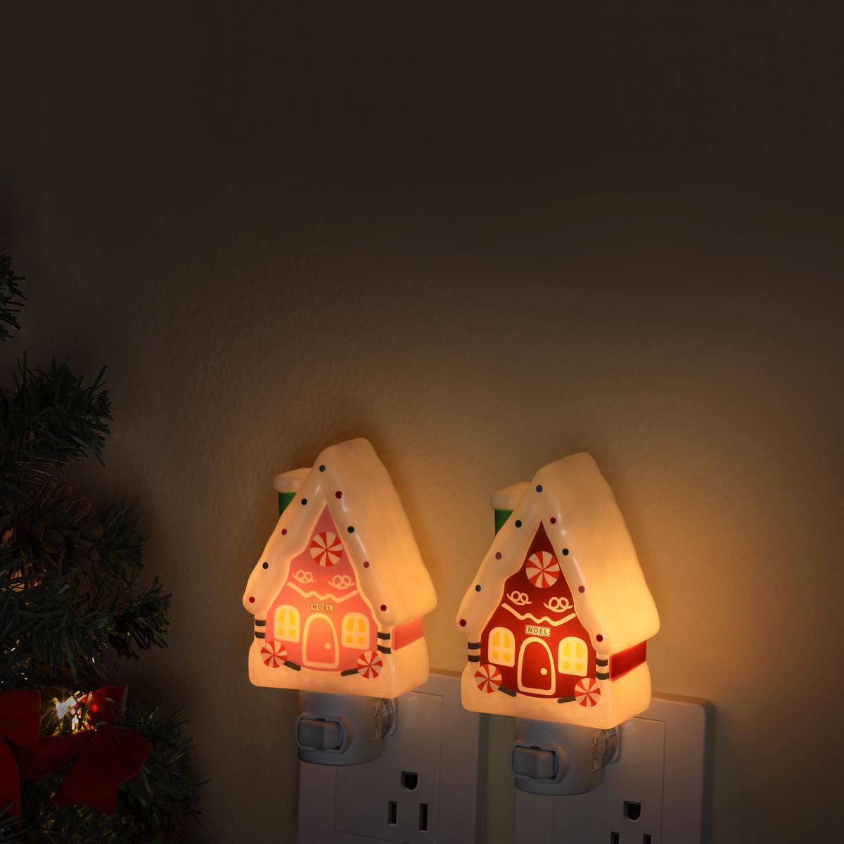 Mr. Christmas Set of 2 Gingerbread Nightlights | HSN