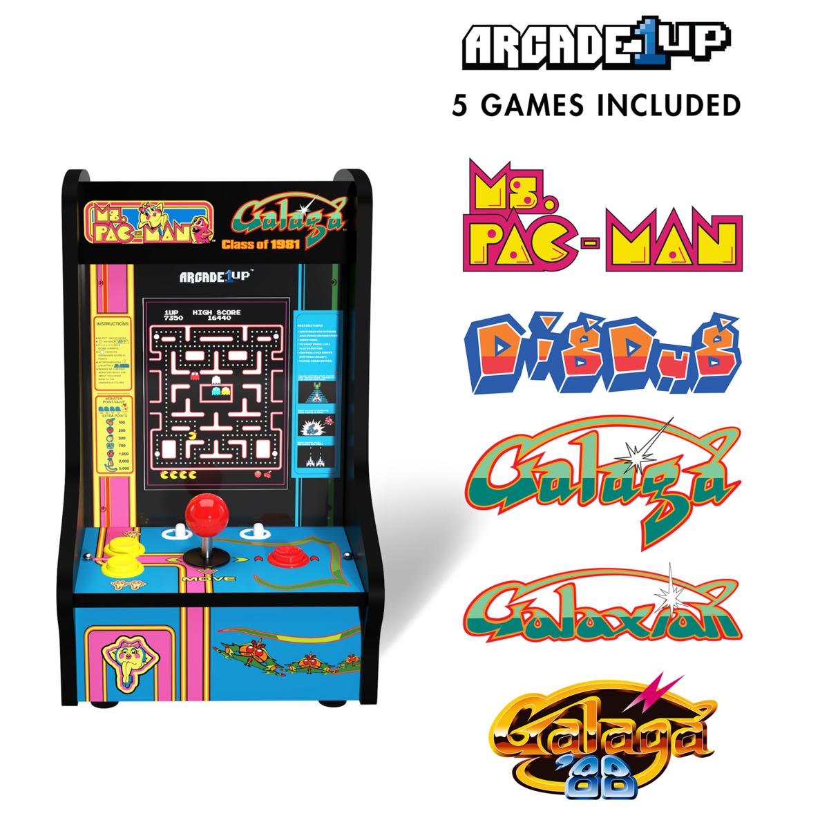 Ms Pac Man/Galaga 1981 5 Games in 1 Countercade