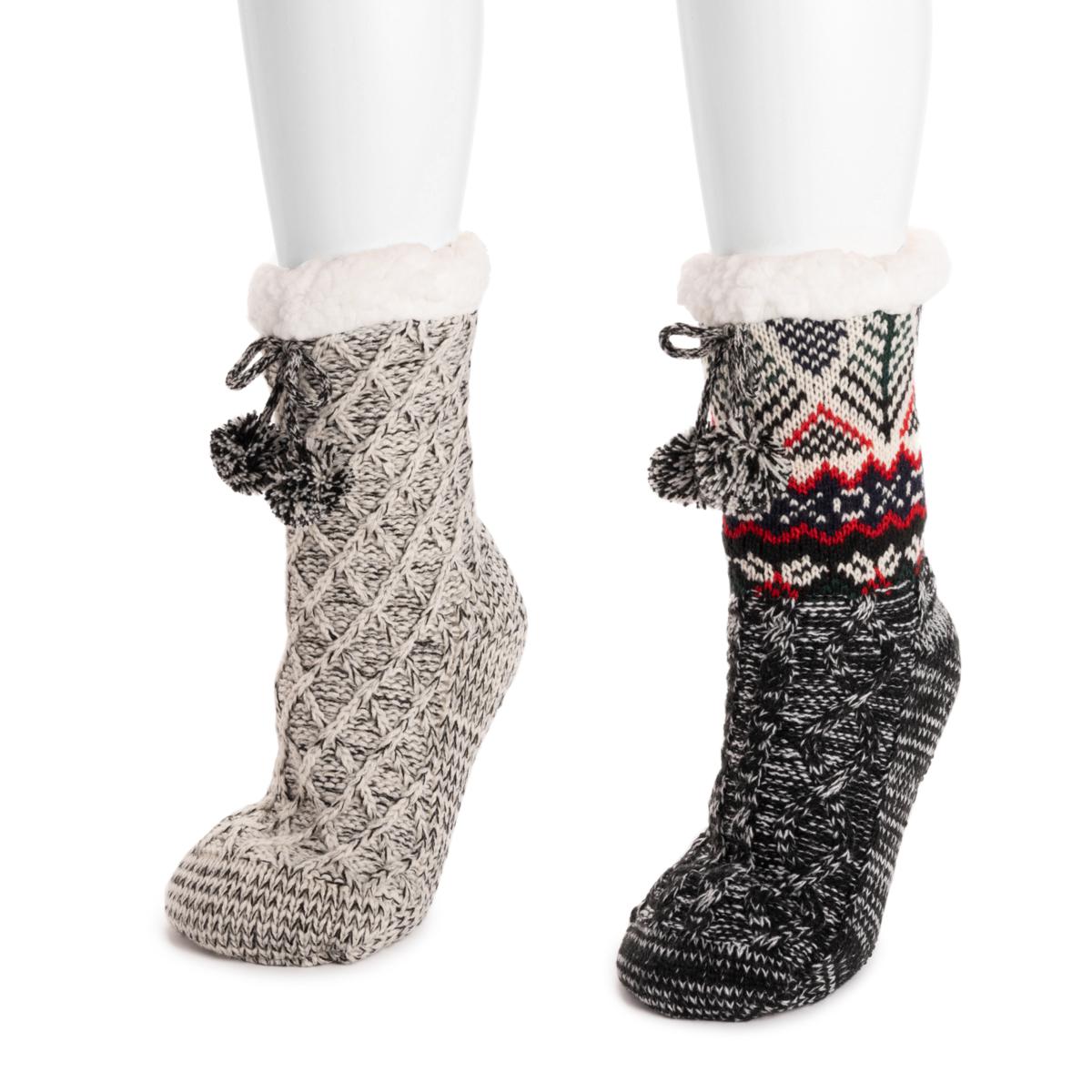 MUK LUKS Women's 2 Pair Pack Tall Cabin Socks - 23518984 | HSN