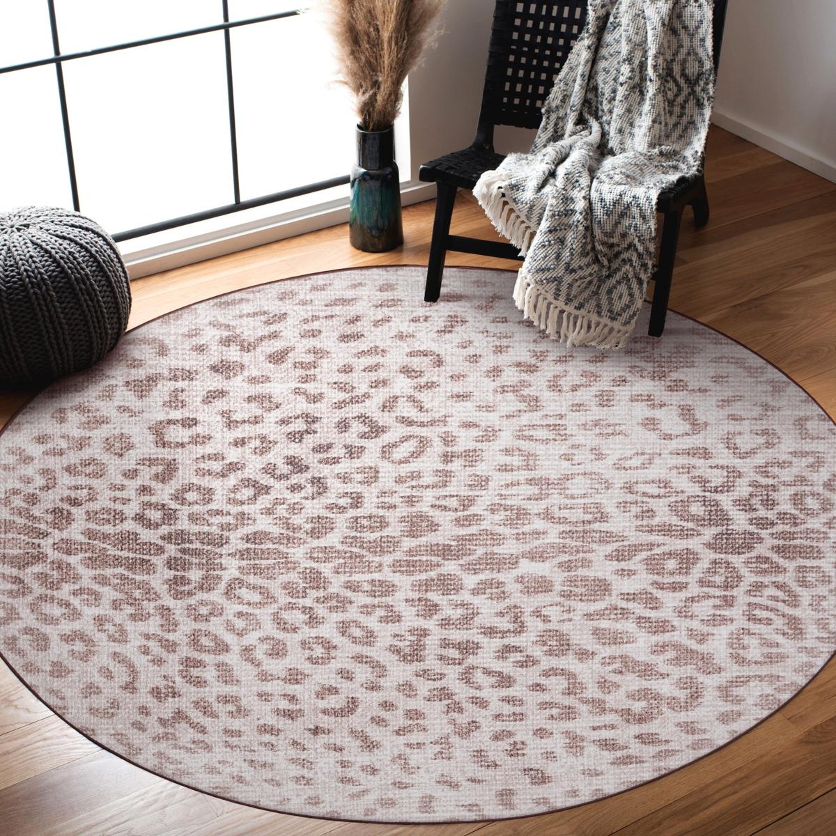 My Magic Carpet Miya Leopard Washable Area Rug 5'x7