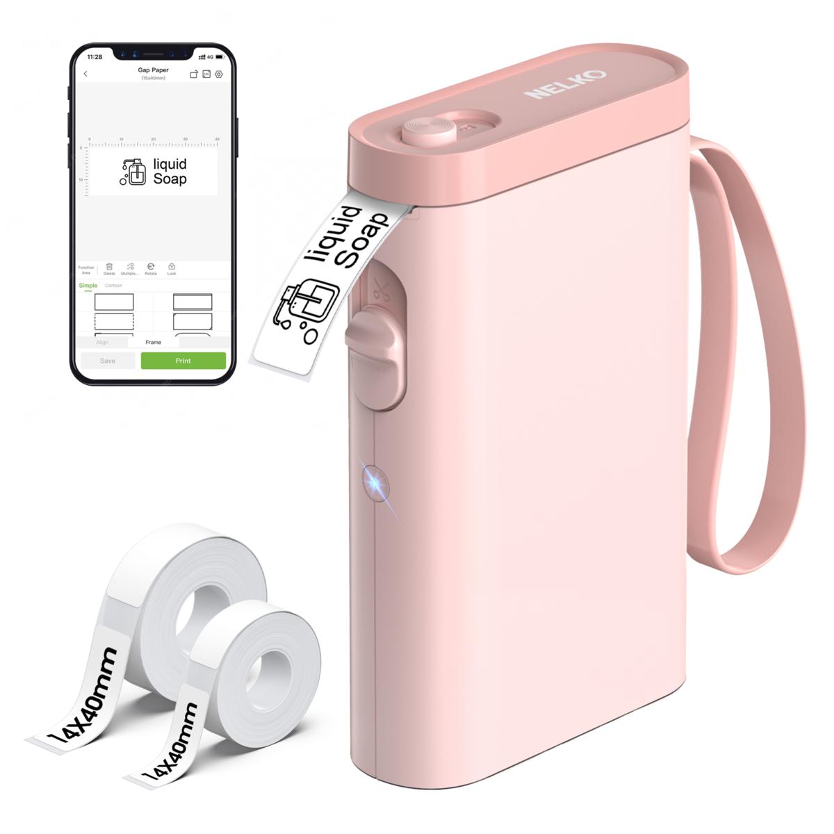 Nelko P21 Bluetooth Label Printer with 100pc Roll and 180pc Roll