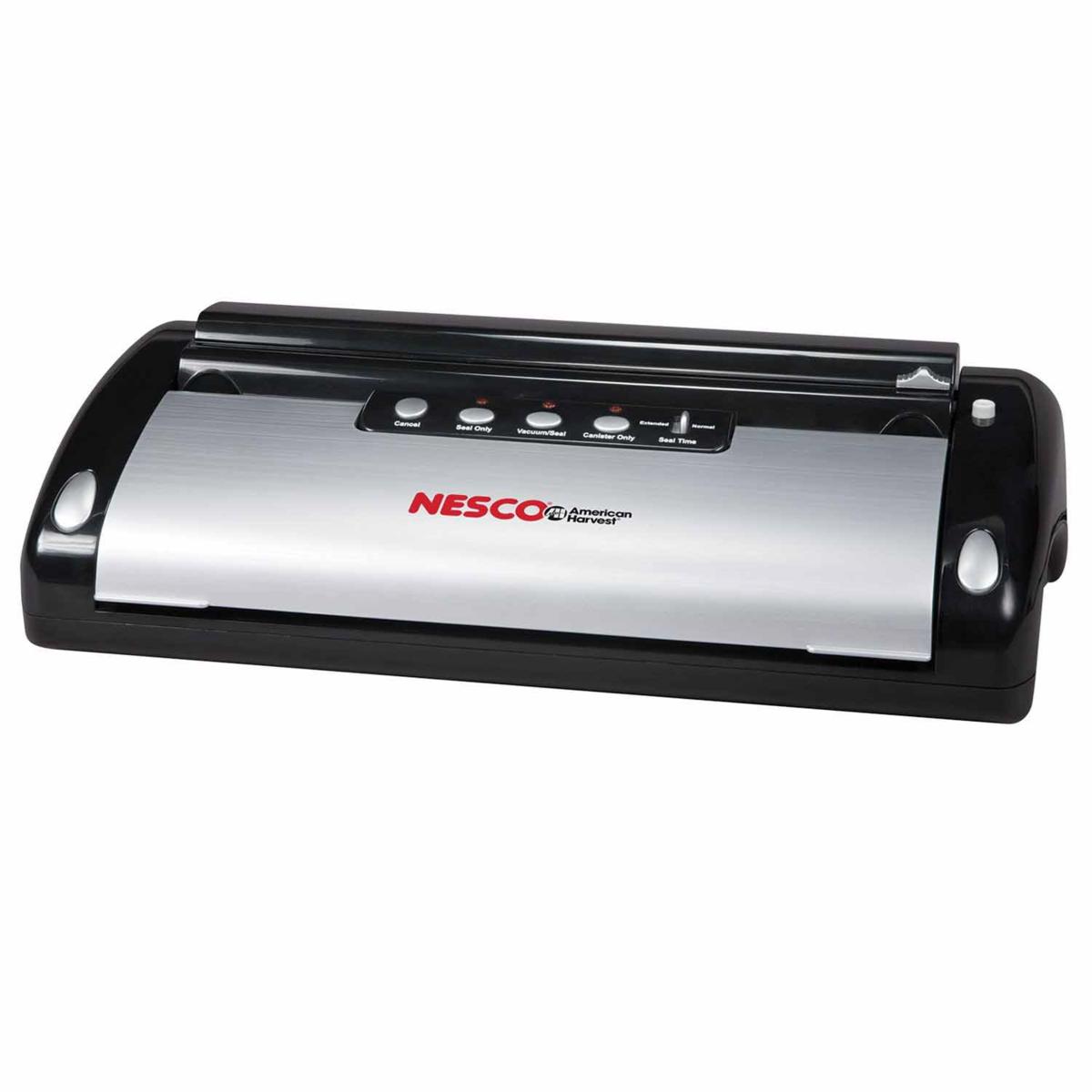 Nesco VS02 130 Watt, Black & Silver Food Sealer with Bag Cutter