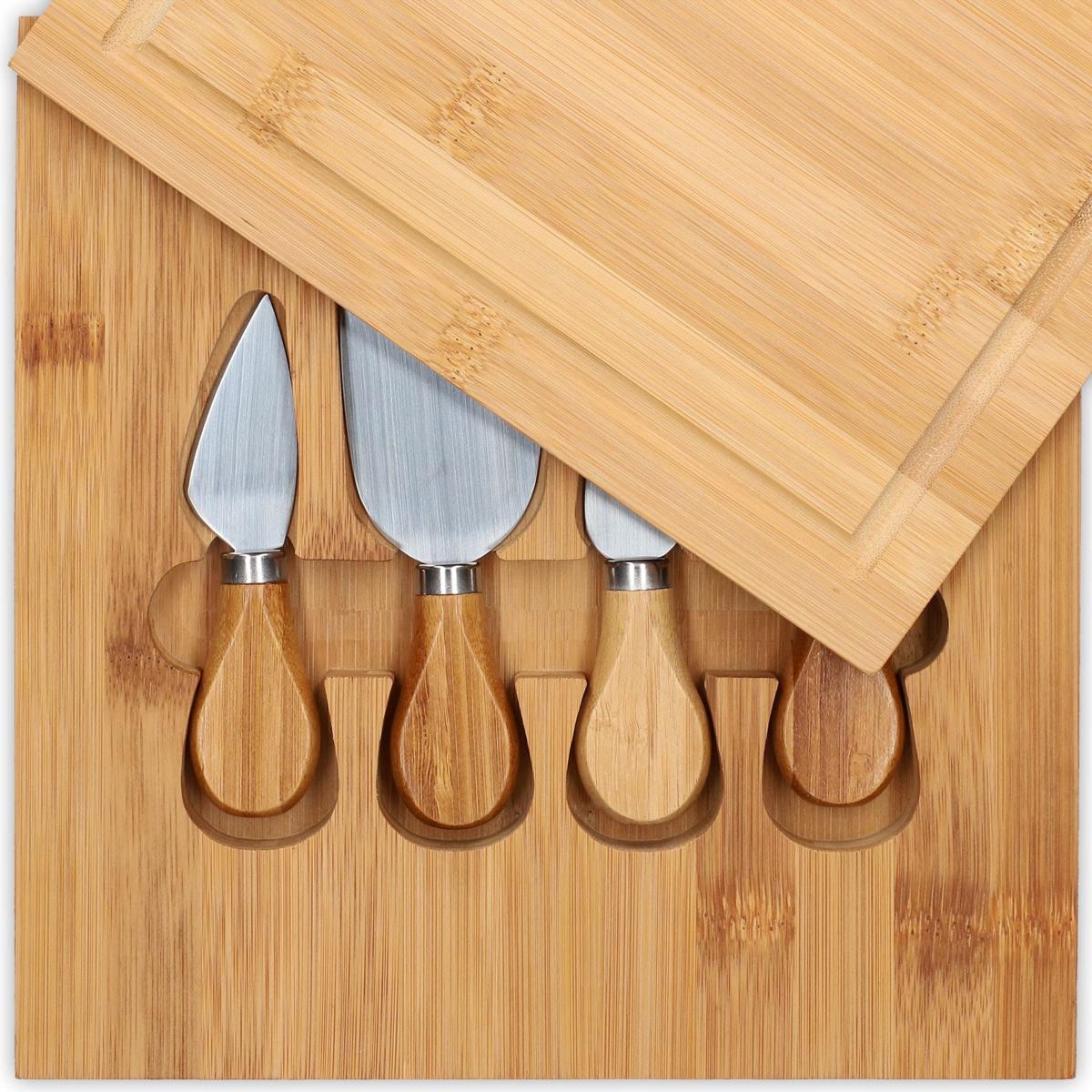 New Orleans Saints Bamboo Cutting & Serving Board with Utensils Set