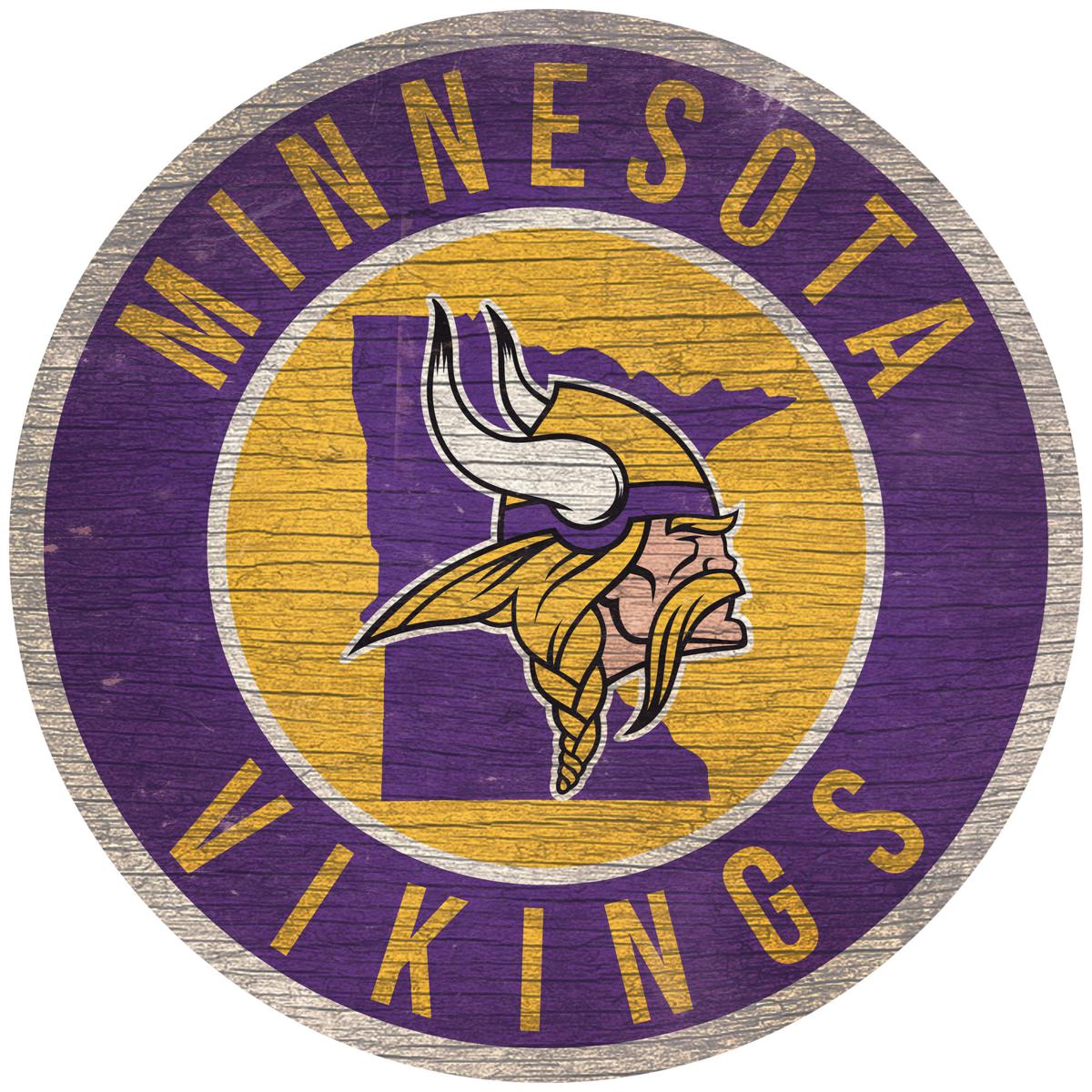 Officially Licensed NFL Minnesota Vikings Distressed State w/ Logo