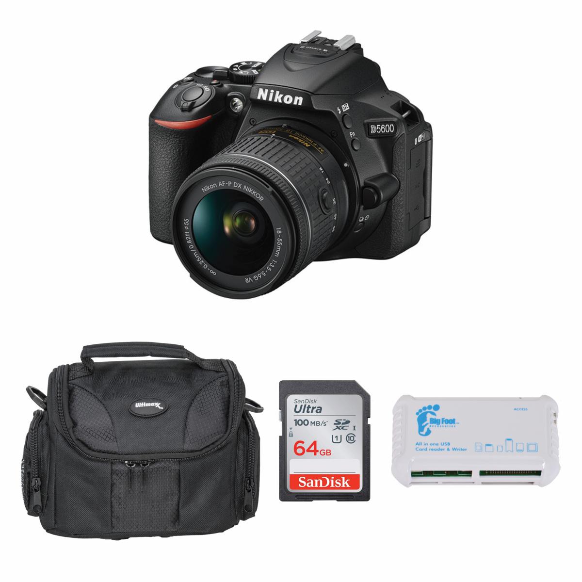 Nikon D5600 DSLR Camera with 18-55mm Lens Bundle