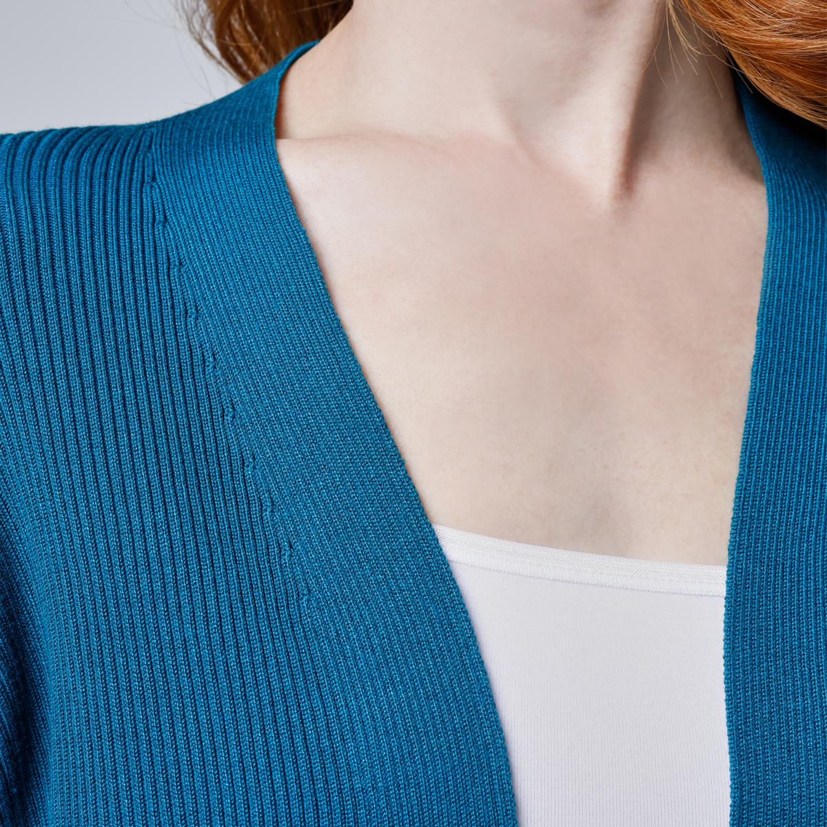 Nina Leonard 3/4-Sleeve Ribbed Knit Bolero | HSN