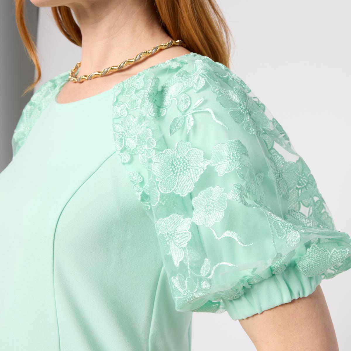 short aline lace dress 3D Floral Short Sleeveless A-line Dress by Juliet JT917A