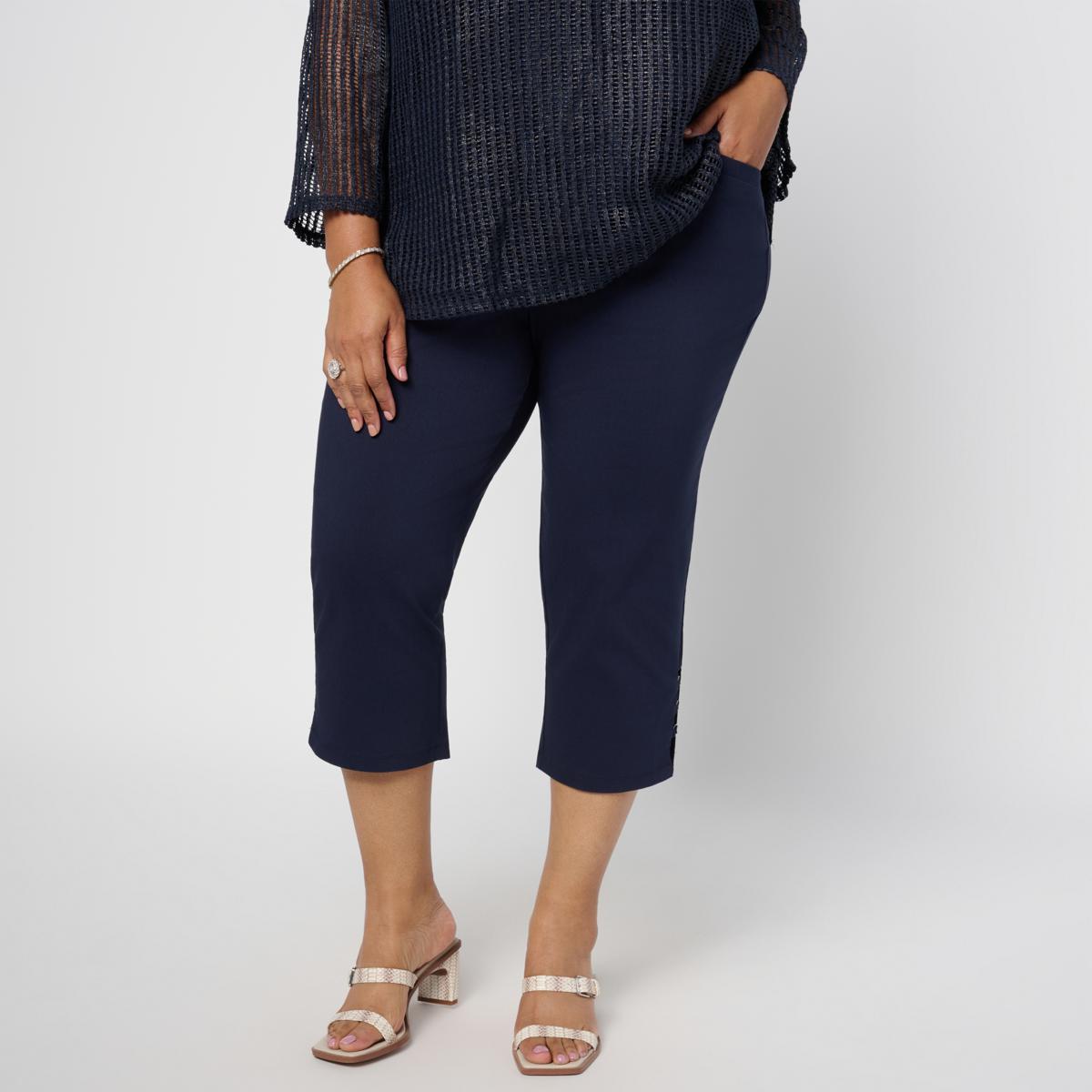 Nina Leonard Crop Pant with Open Ring Detailing and Pockets | HSN