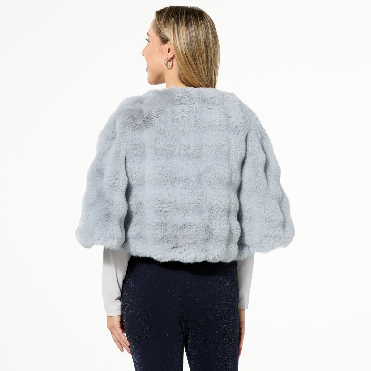 Nina Leonard Faux Fur Wrap Neck Capelet - 23352490 | HSN