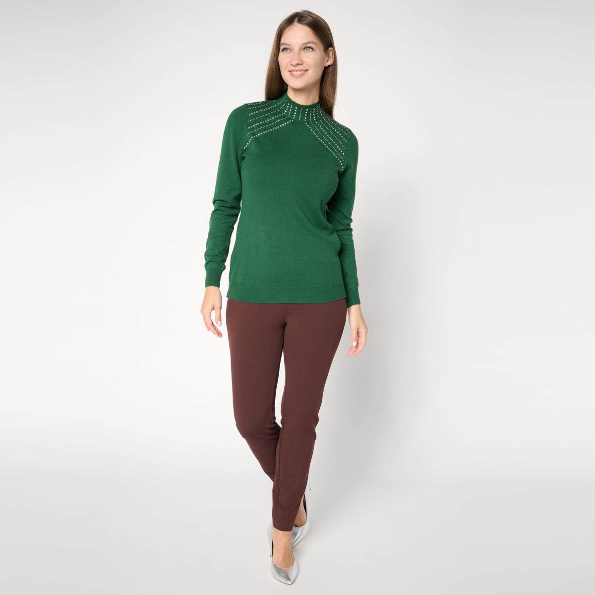Nina Leonard Mock Neck Long Sleeve Sweater Top | HSN