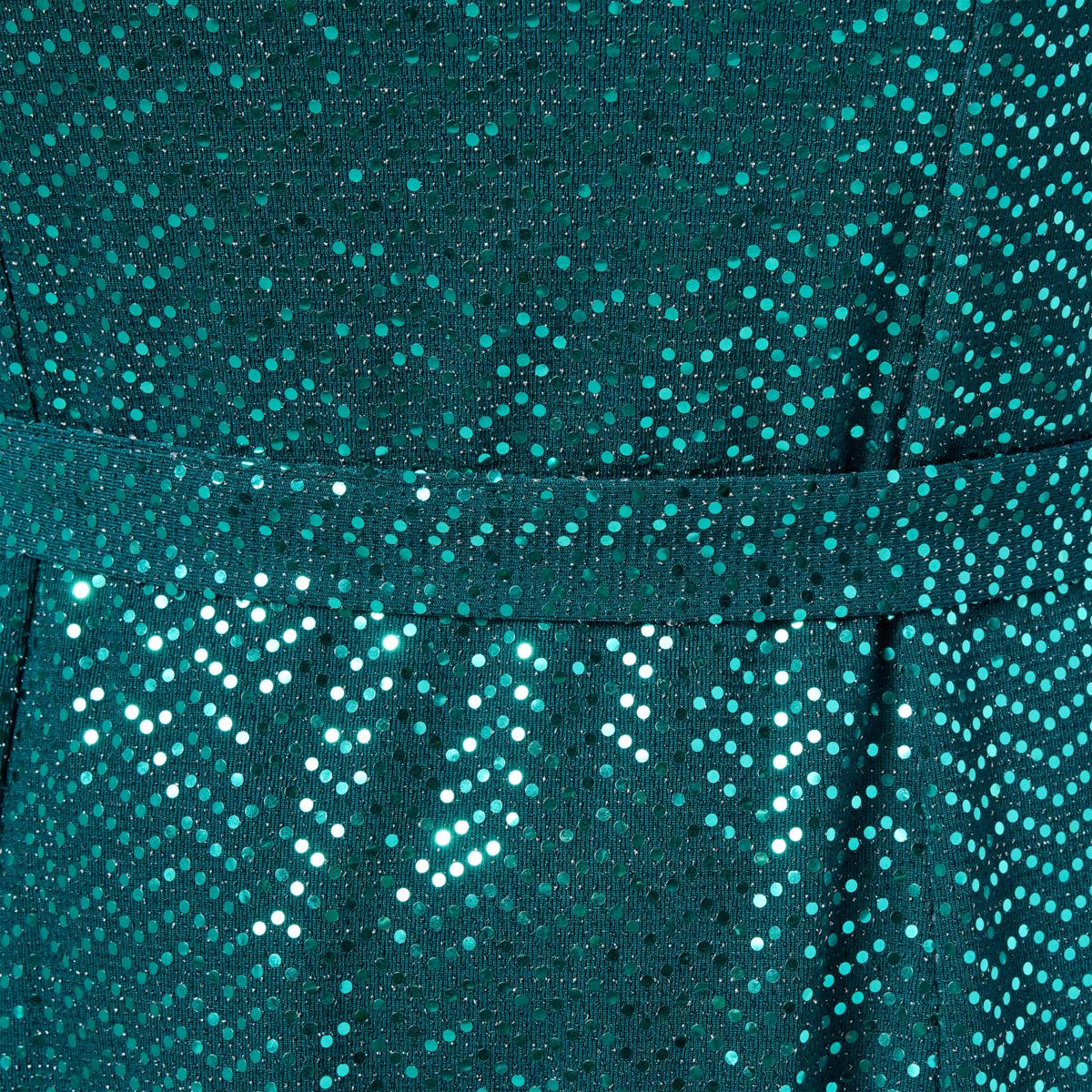 Nina Leonard Sylvia Sparkle Knit Fit-and-Flare Midi Dress | HSN