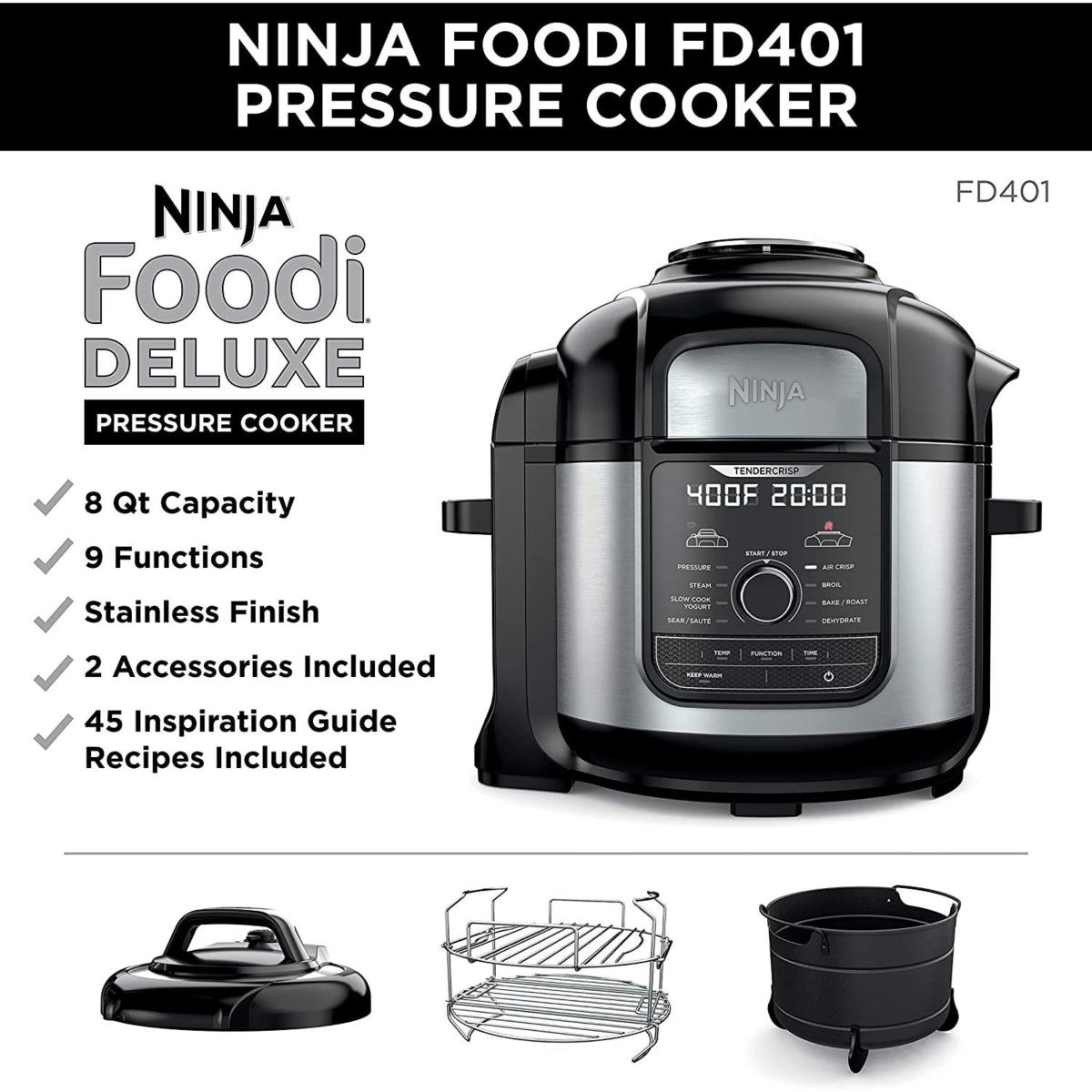 Ninja Foodi FD401 8QT 12-in-1 Deluxe XL Pressure Cooker