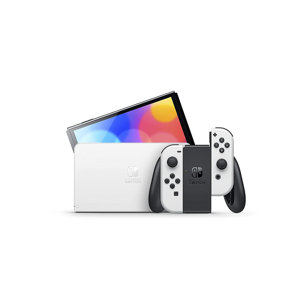 Nintendo OLED White Console with Mario Wonder Bundle