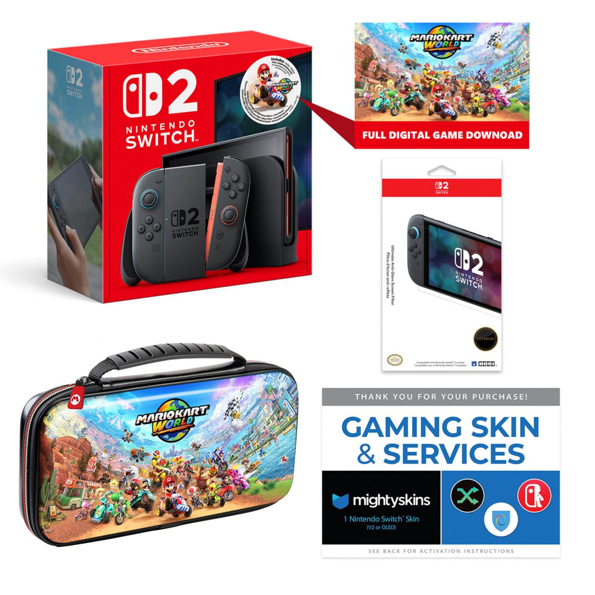 Nintendo Switch 2 Bundle with Mario Kart World and Case