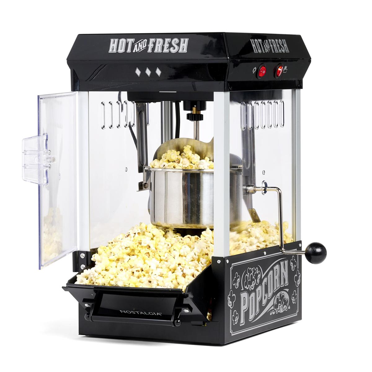 Nostalgia KPM220BK Vintage 2.5-oz Tabletop Kettle Popcorn Maker, Black