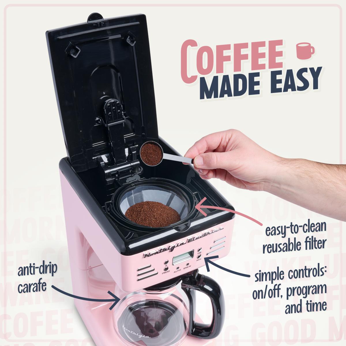 Brew Coffee The Best 12 Cup Coffee Maker Nostalgia Retro 12-Cup