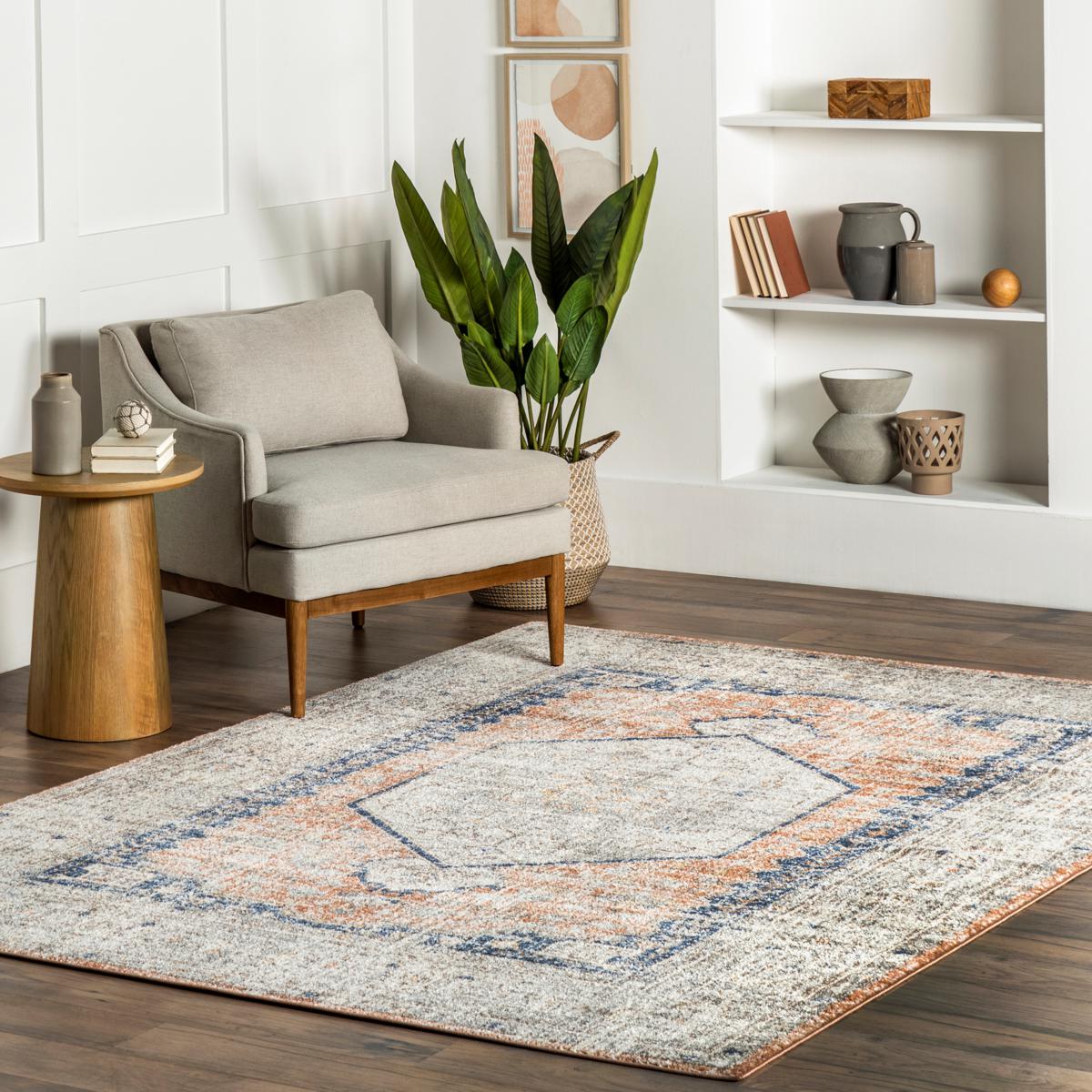 Vintage rug セール nuLOOM Verona Vintage Persian Dark Blue 8 ft. x 11 ft. Area