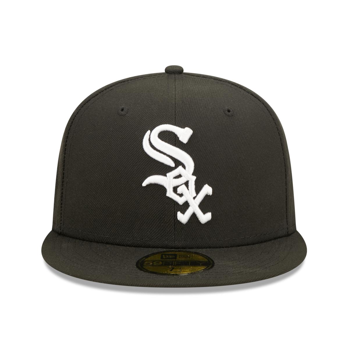 Officially Licensed Fanatics MLB Men's White Sox White Logo Fitted Hat