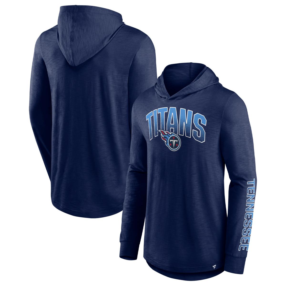 Women's Fanatics Branded Navy/Light Blue Tennessee Titans Ombre Long Sleeve  T-Shirt