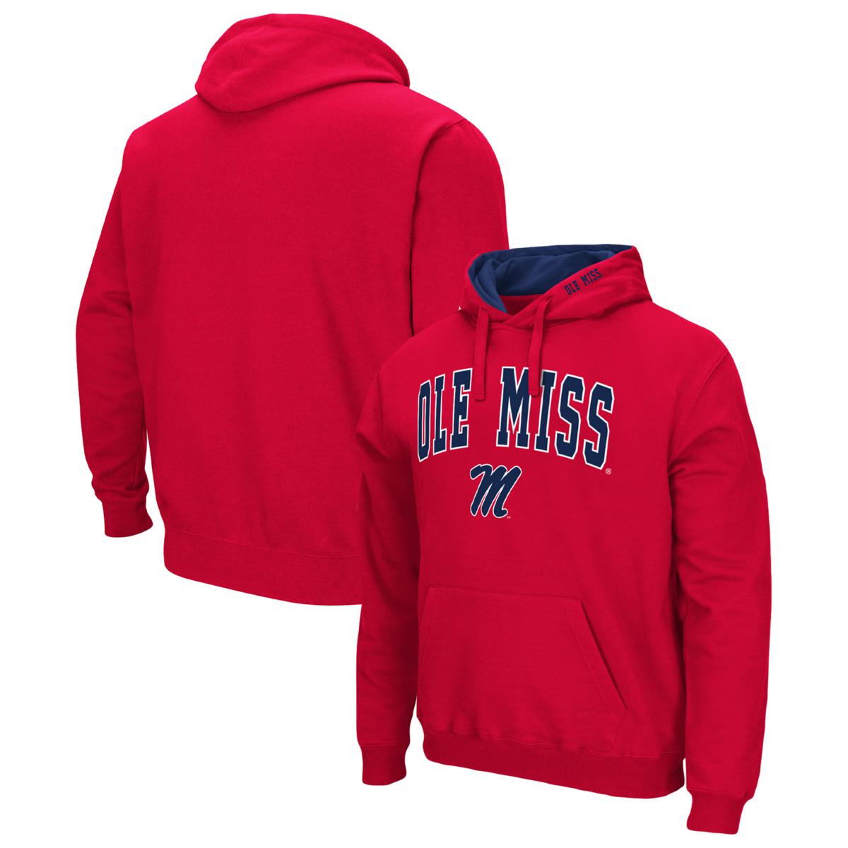 Officially Licensed Men's Colosseum Ole Miss Rebels Pullover Hoodie ...