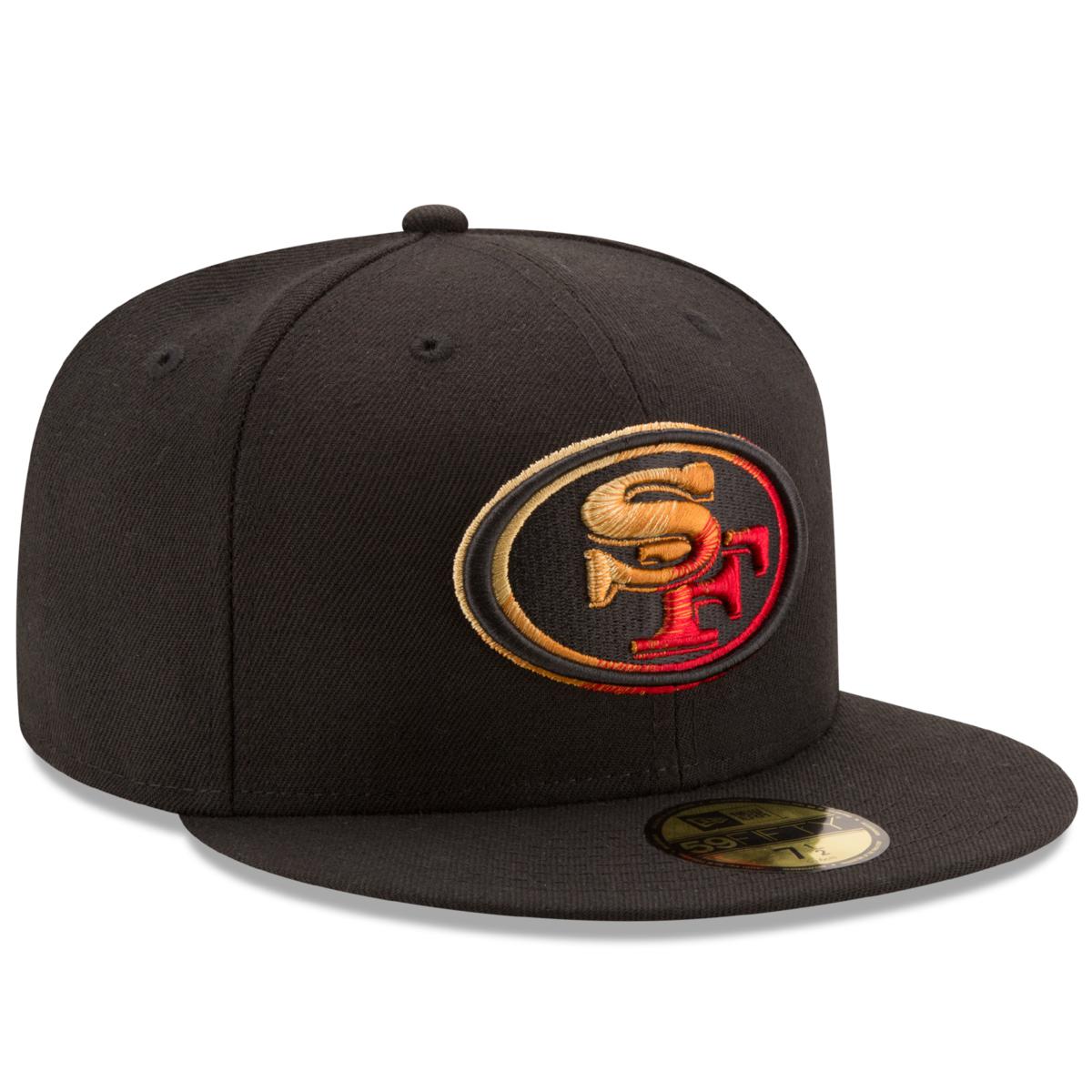 San Francisco 49ers New Era Black on Black 59FIFTY Fitted Hat