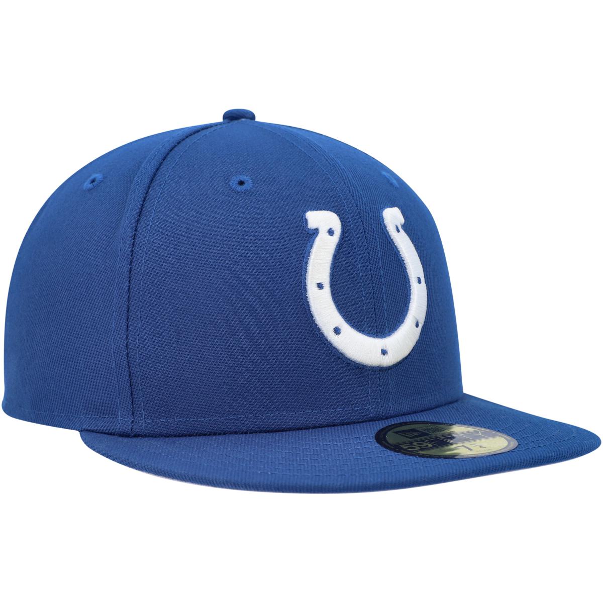 Officially Licensed Men's New Era Royal Team Basic Fitted Hat - Colts