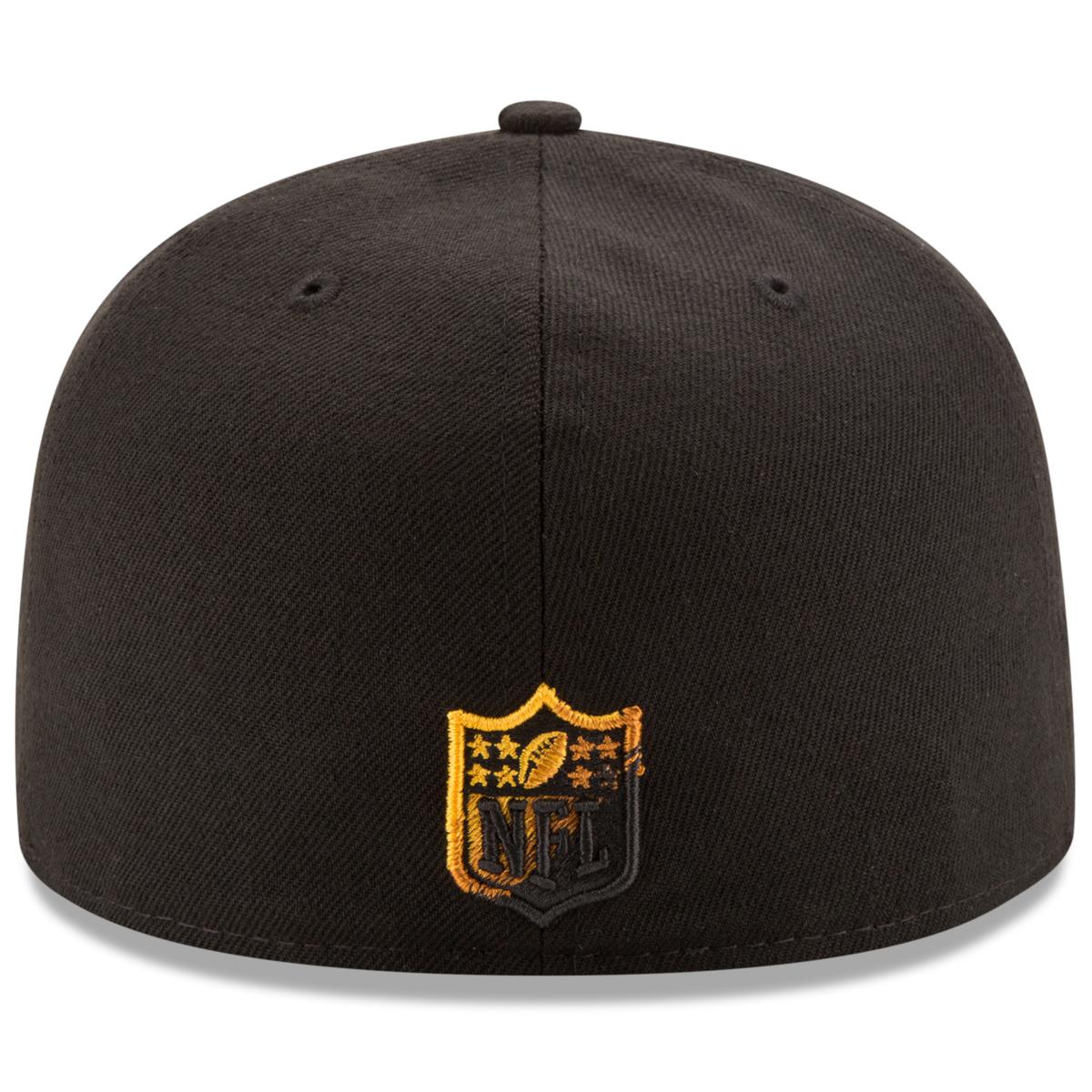 Men's New Era Black Pittsburgh Steelers Omaha 59FIFTY Fitted Hat