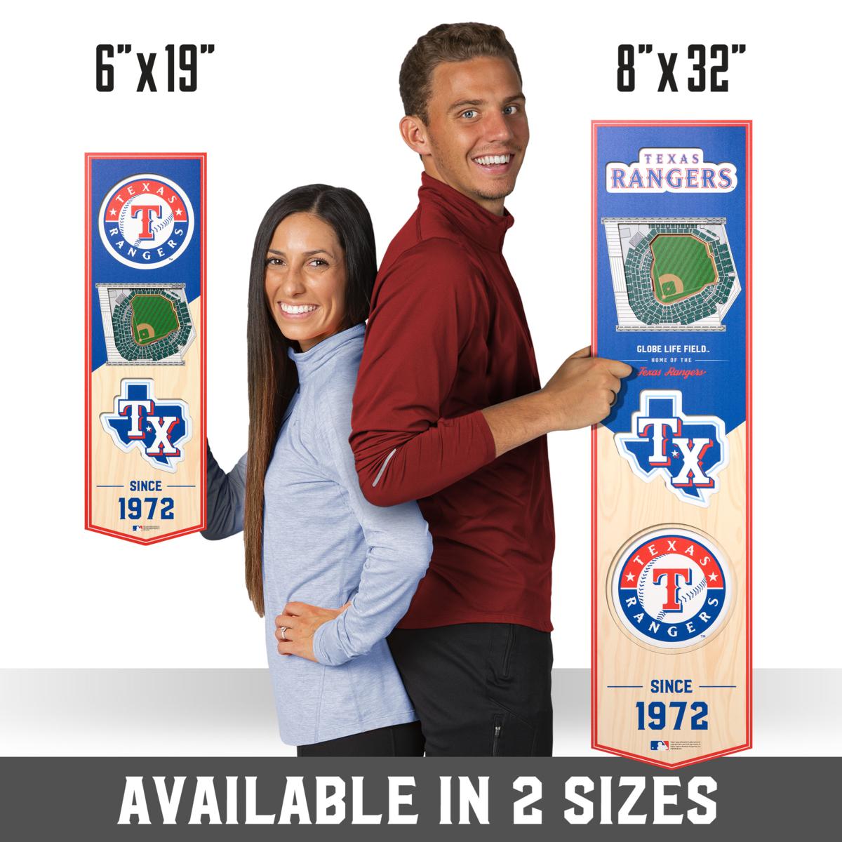 MLB Texas Rangers 6x19 Stadium 3D View Banner