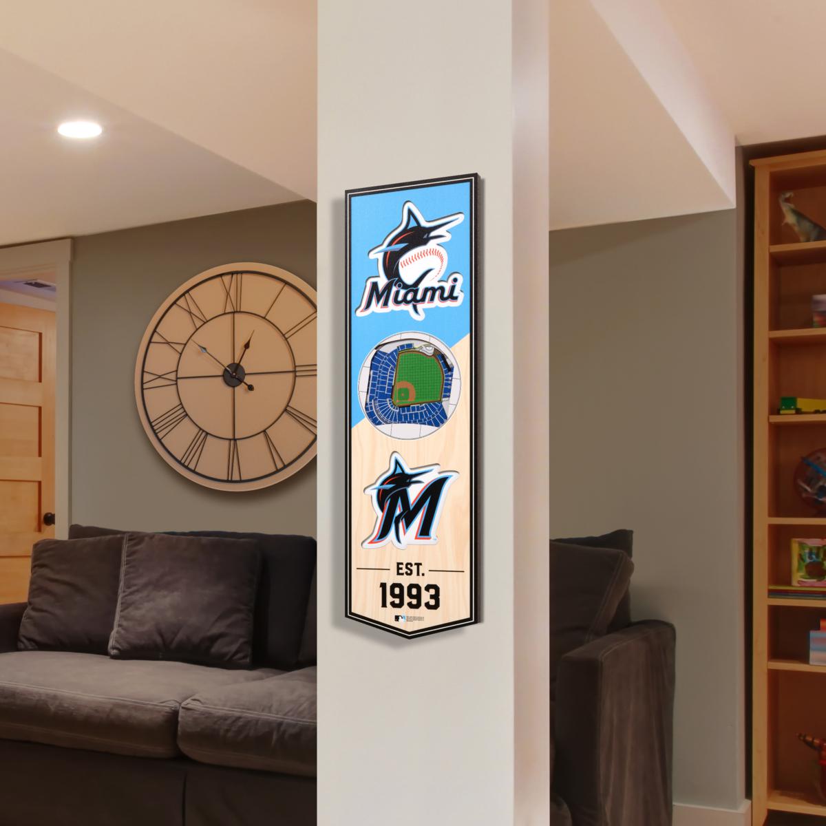 MLB Miami Marlins 6x19 Stadium 3D View Banner