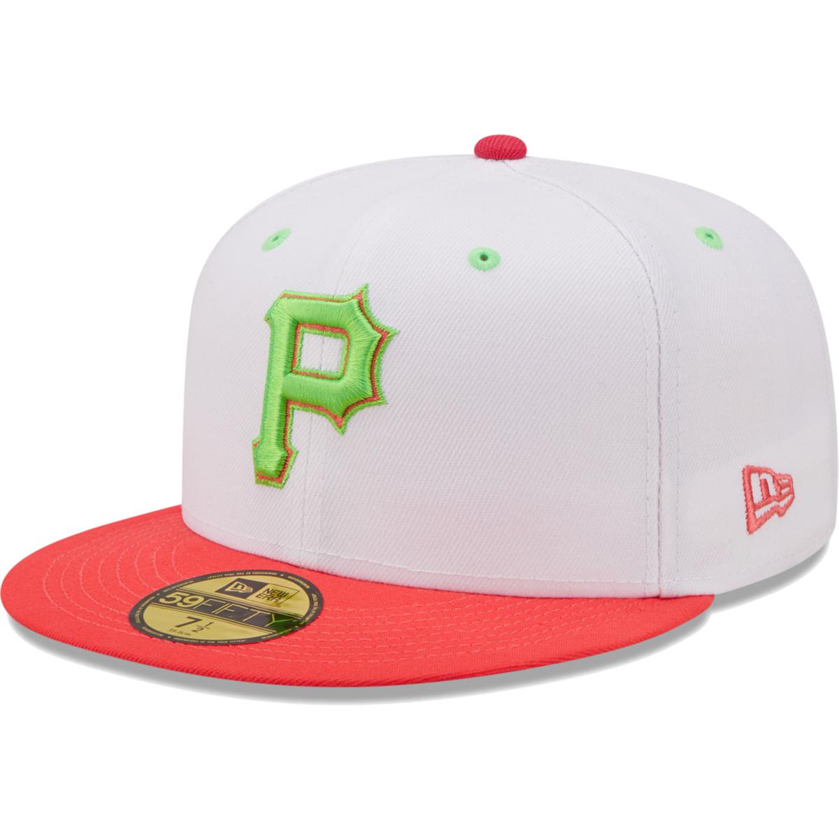 Men's New Era White/Coral Pittsburgh Pirates Final Season at Three Rivers Stadium Strawberry Lolli 59FIFTY Fitted Hat