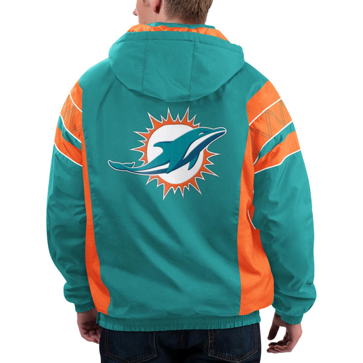 Football Fan Shop Officially Licensed NFL Full-Zip Hooded Jacket - Dolphins