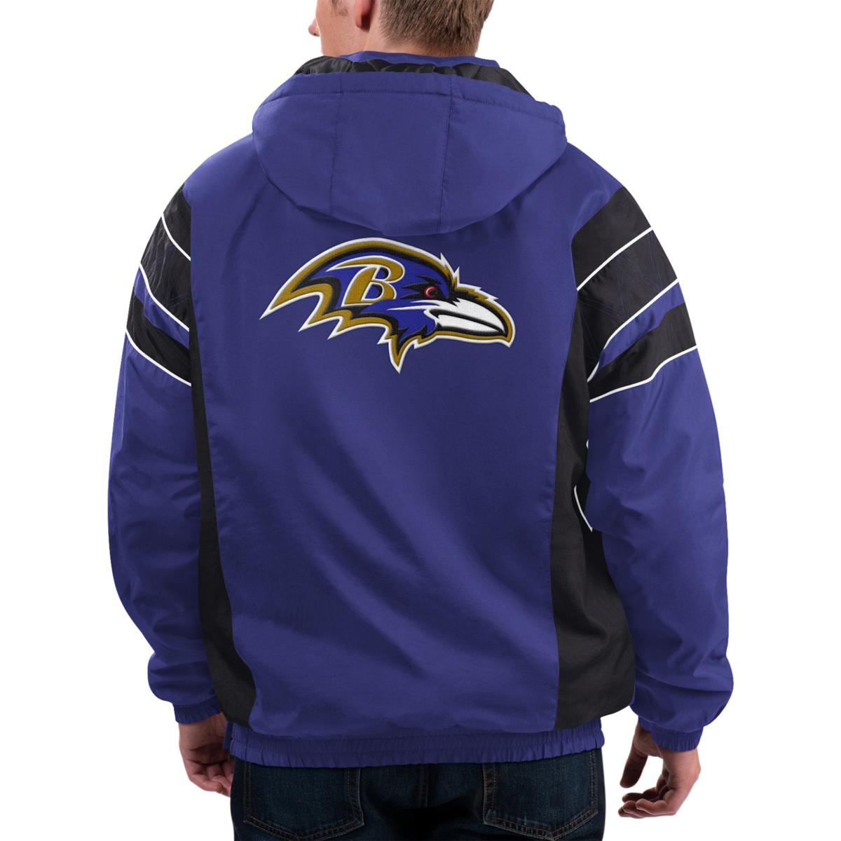 Men's Baltimore Ravens Starter Purple/Black Running Back Full-Zip Hoodie