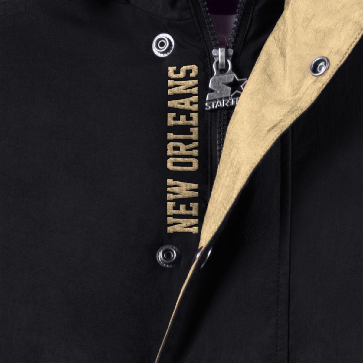 Starter New Orleans Saints Pullover Half-Zip Jacket XXL / Saints Black Mens Outerwear