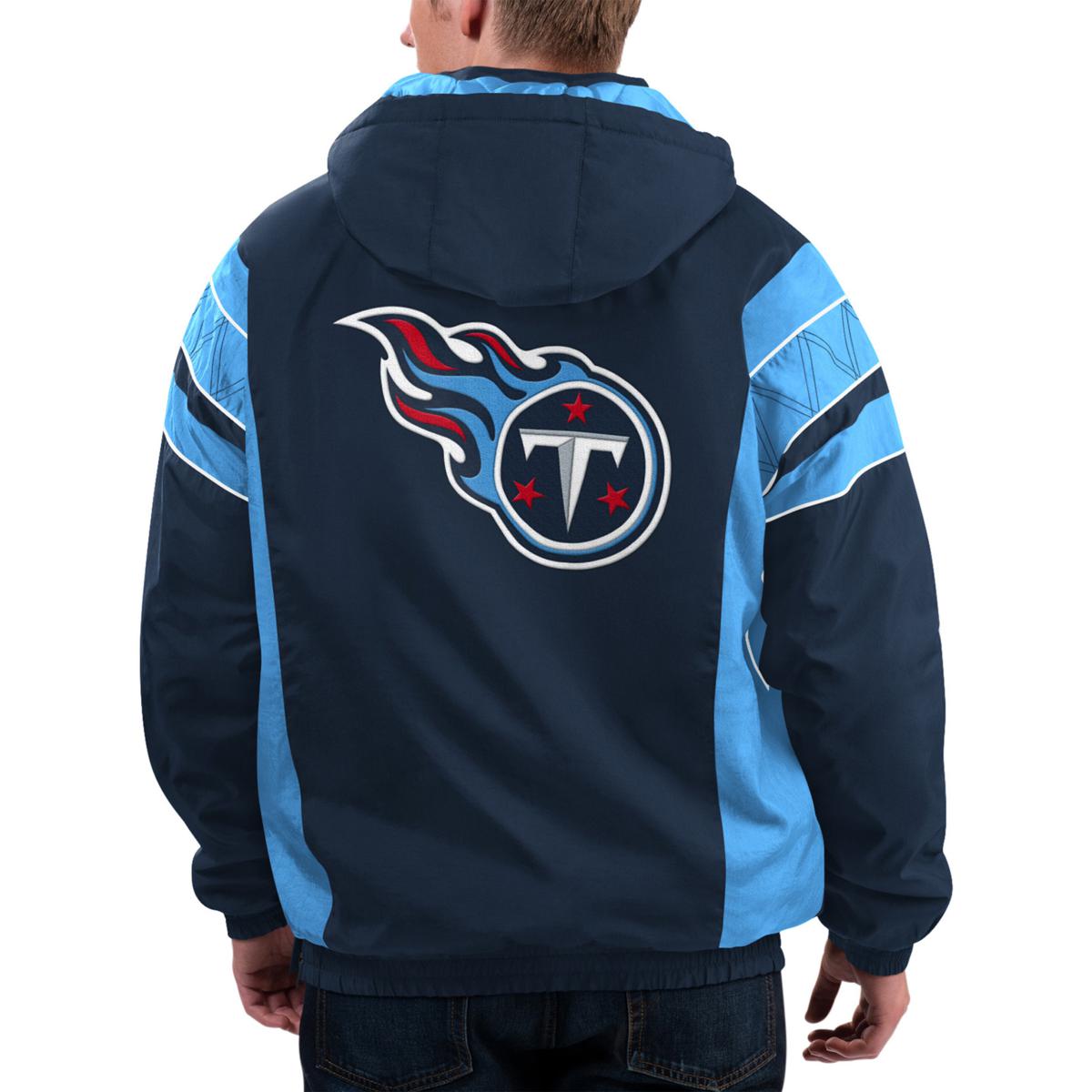 Football Fan Shop Officially Licensed NFL 1/2 Zip Pullover Hooded Jacket - Titans
