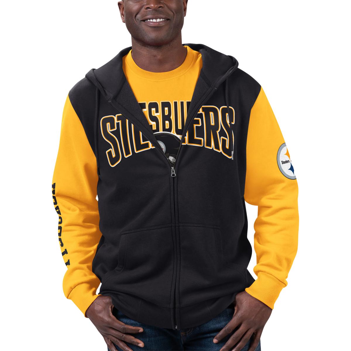 Pittsburgh Steelers Bleach Zip-up Hoodie 