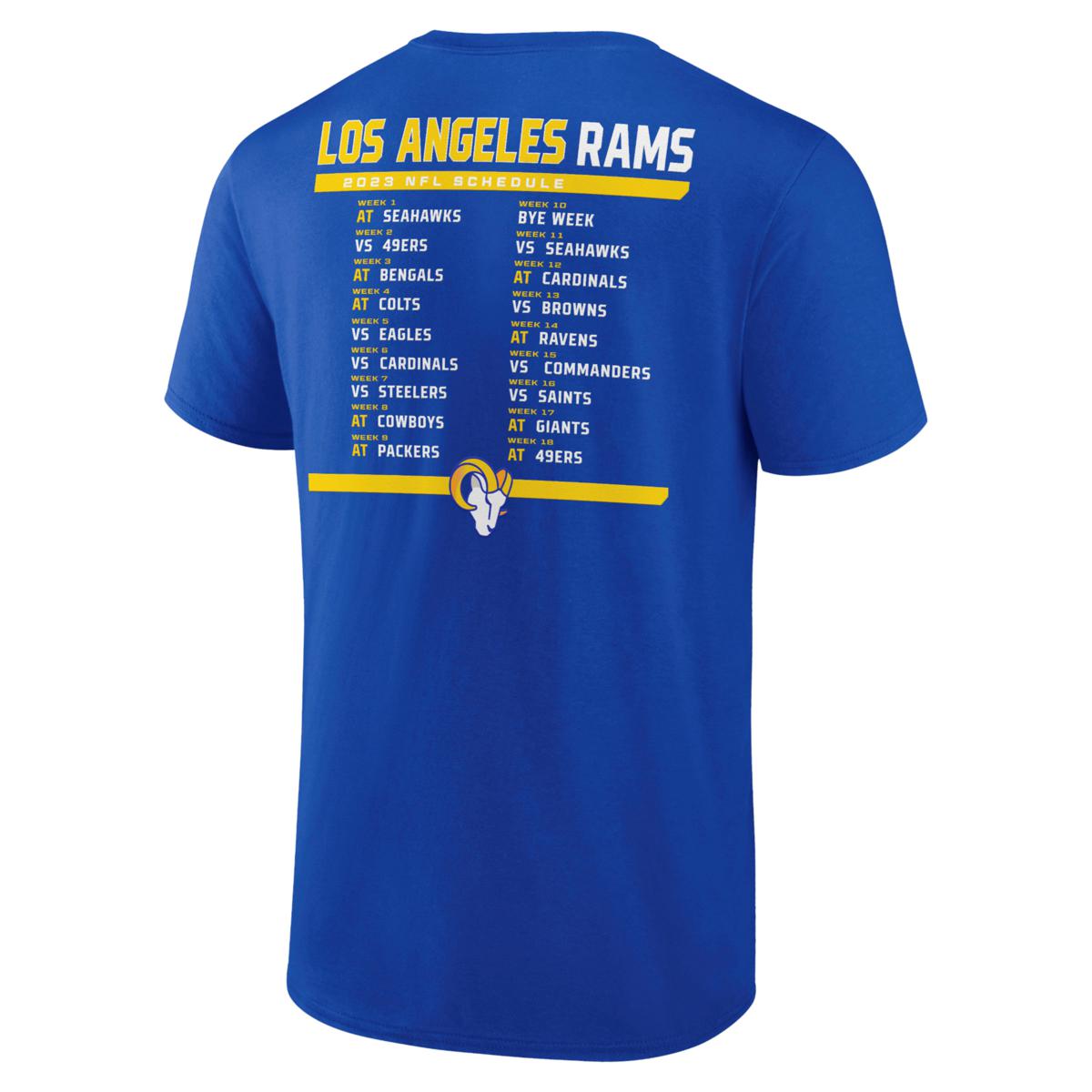 Officially Licensed NFL 3-in-1 Schedule T-Shirt Combo 2pk by Fanatics -  Rams - 21251072, HSN in 2023