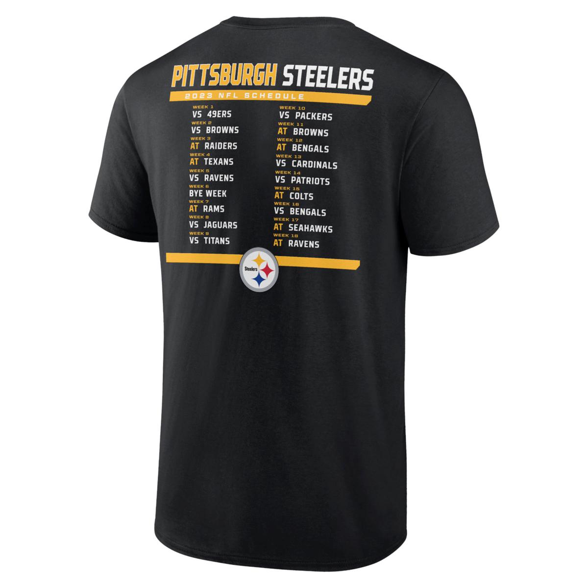 Officially Licensed NFL 3-in-1 Schedule T-Shirt Combo 2pk by Fanatics -  Steelers