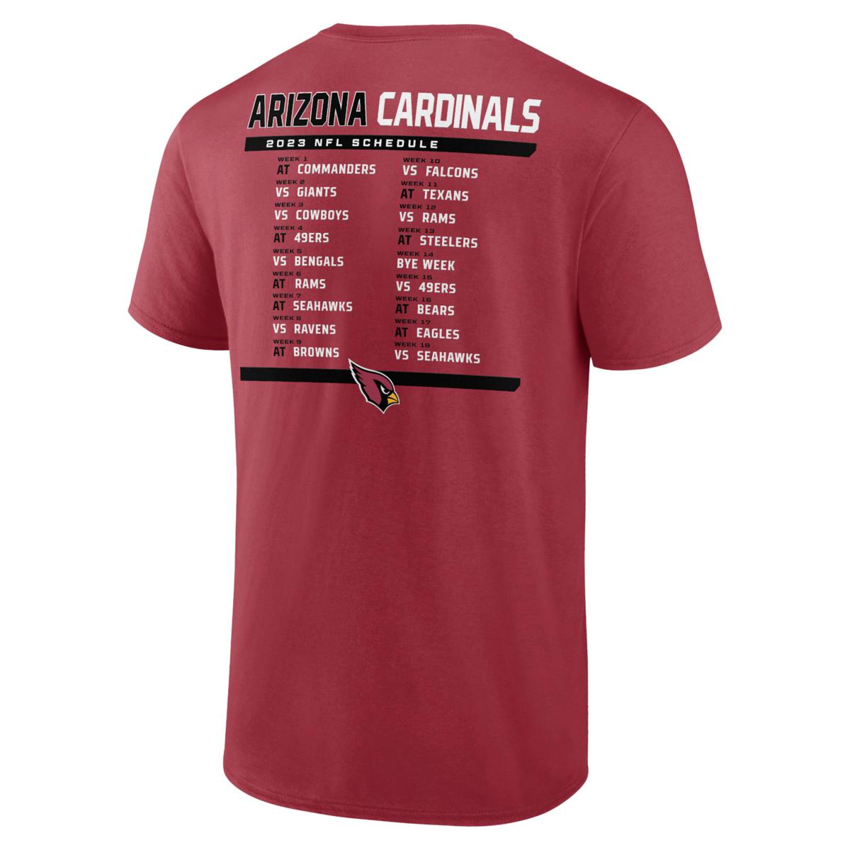 Officially Licensed NFL 3-in-1 Schedule T-Shirt Combo 2pk by Fanatics -  Cardinals