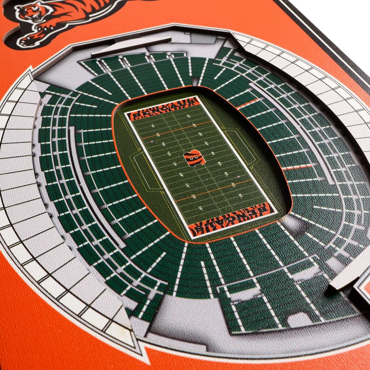 Cincinnati Bengals Paul Brown Stadium 3D Wood Stadium Replica — 3D