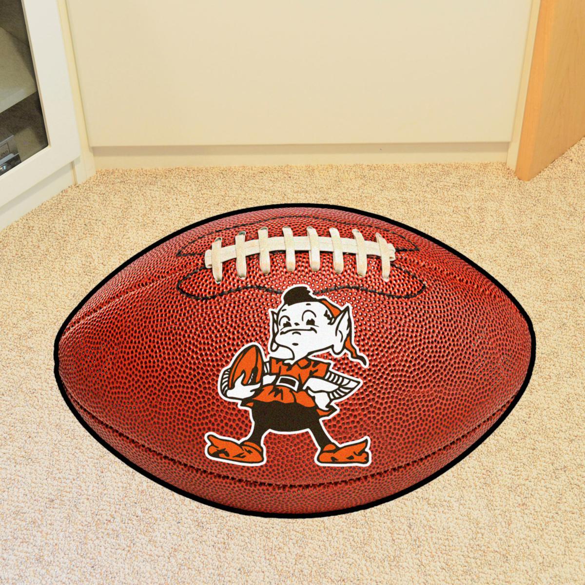 Area Rug with Cleveland Browns (Brown Background) sports team logo!