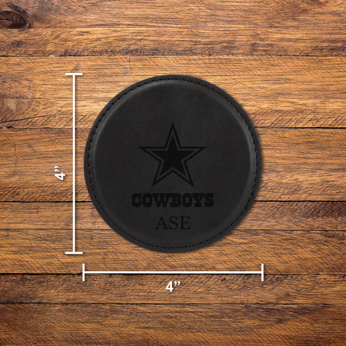 Personalized Dallas Cowboys Leather Beer Can Cozie Cowboys Can