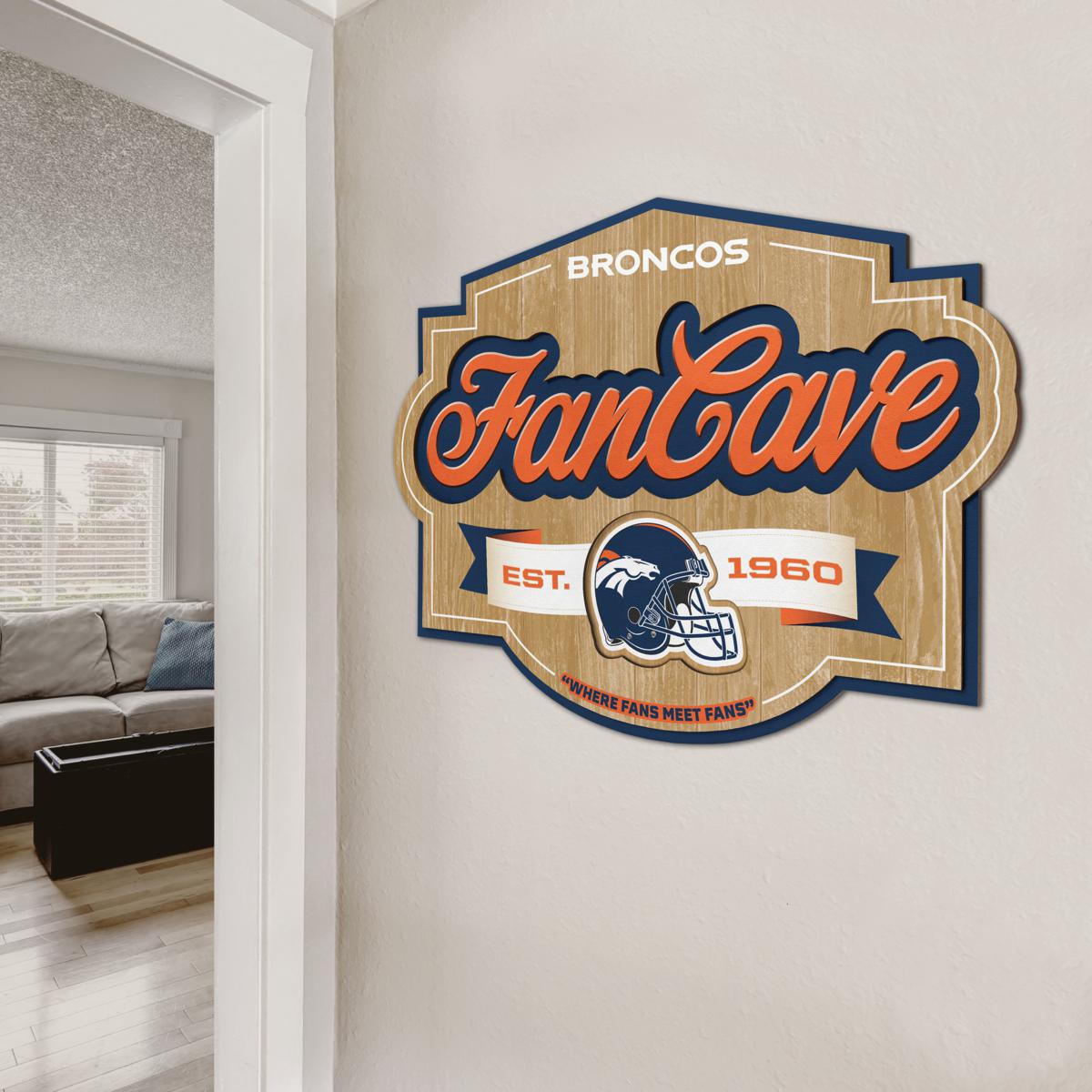 NFL Round Distressed Sign: Denver Broncos