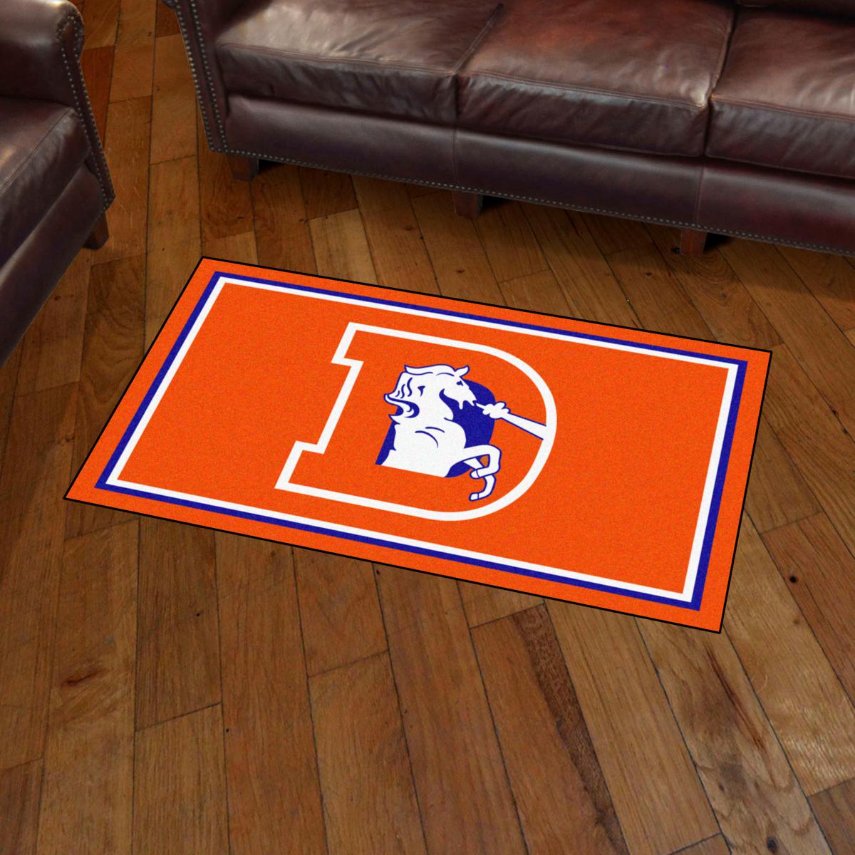 Officially Licensed NFL Denver Broncos Plush Rug w/Vintage Logo