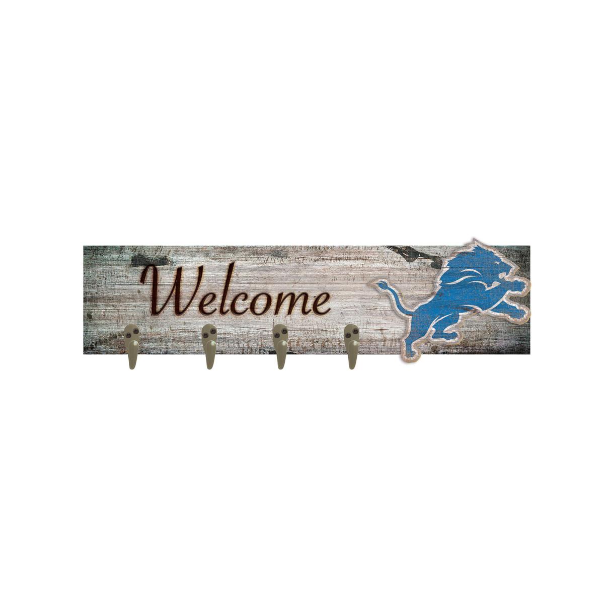 Officially Licensed NFL Welcome 3 Plank Wall Sign - Detroit Lions