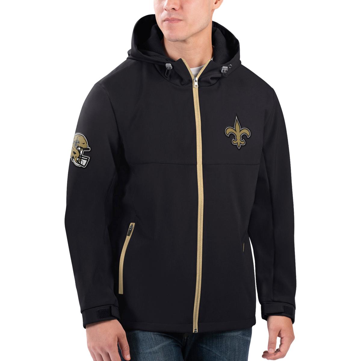 Football Fan Shop Officially Licensed NFL Men's Black Label Fleece Hoodie by GIII - Saints