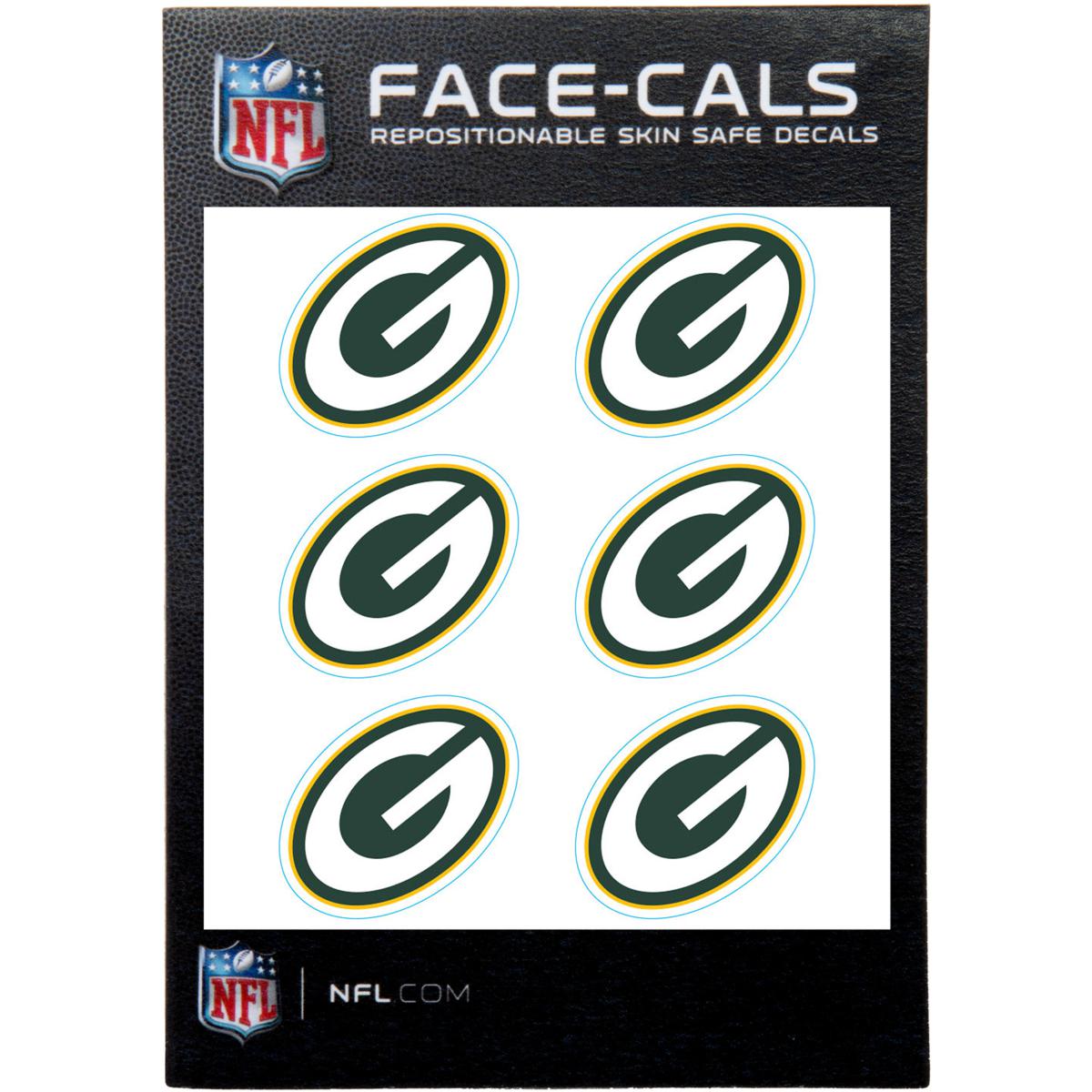 Officially Licensed NFL Green Bay Packers 6-Pack Face Decals