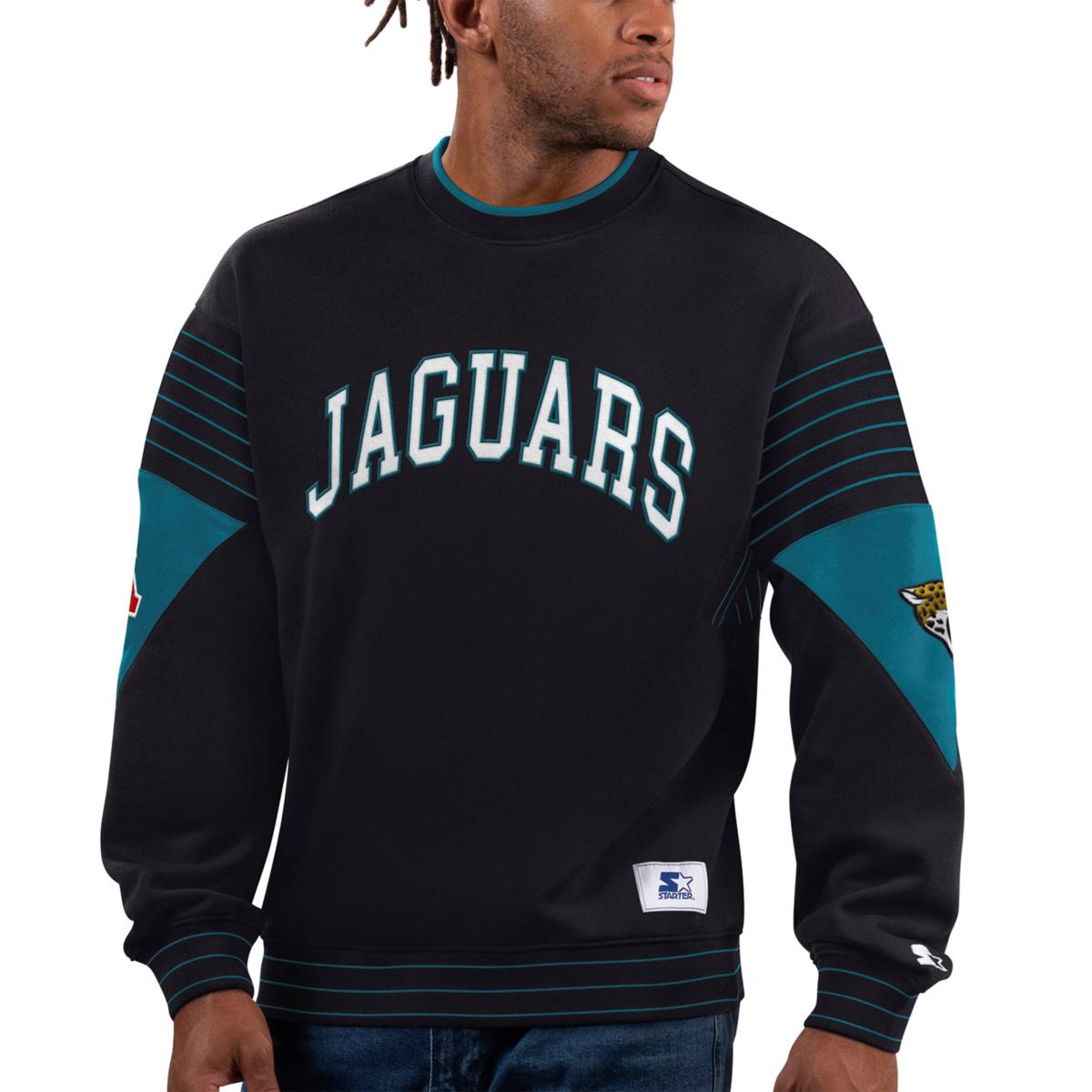 Football Fan Shop Officially Licensed NFL Crew-Neck Sweatshirt by Starter - Jaguars