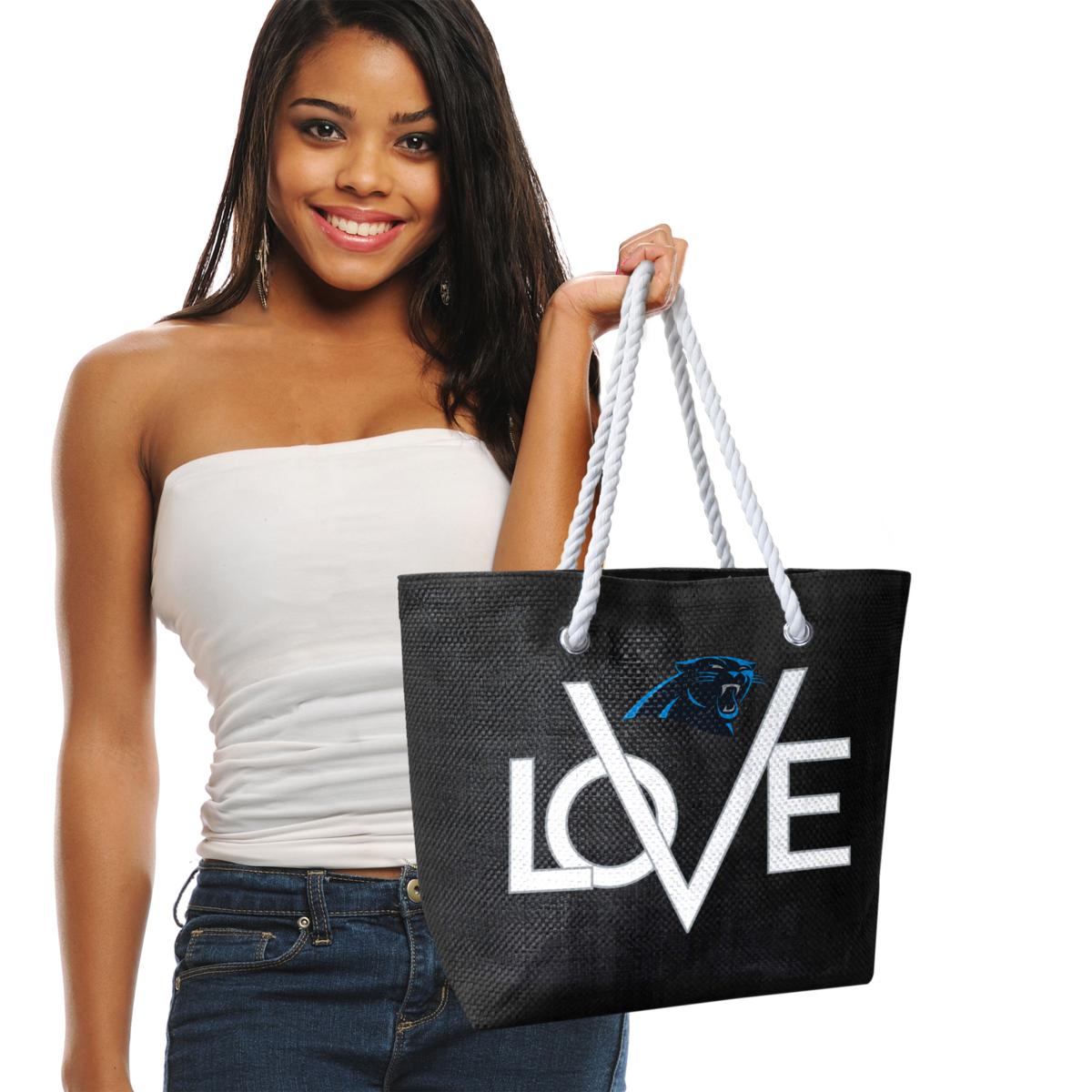 Officially Licensed NFL Love Tote - Carolina Panthers