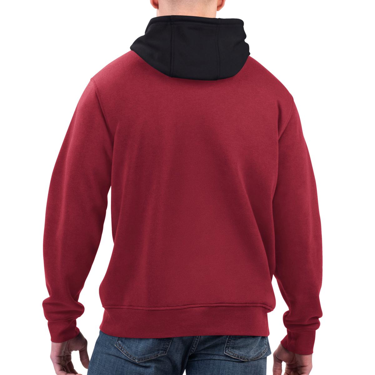 ARIZONA CARDINALS TAKE THE FIELD TRI-COLOR BLOCK HOODED FLEECE PULLOVE