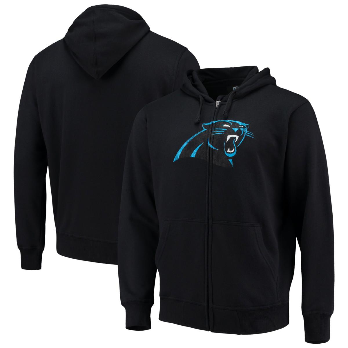 Men's G-III Sports by Carl Banks Black Carolina Panthers Primary Logo Full-Zip Hoodie Size: Large